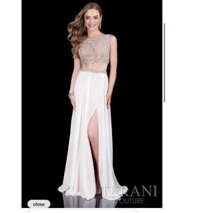 TERANI COUTURE PROM 1611P1018 White & Nude size 6